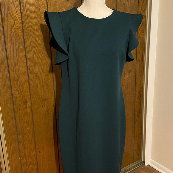 calvin klein dark green dress